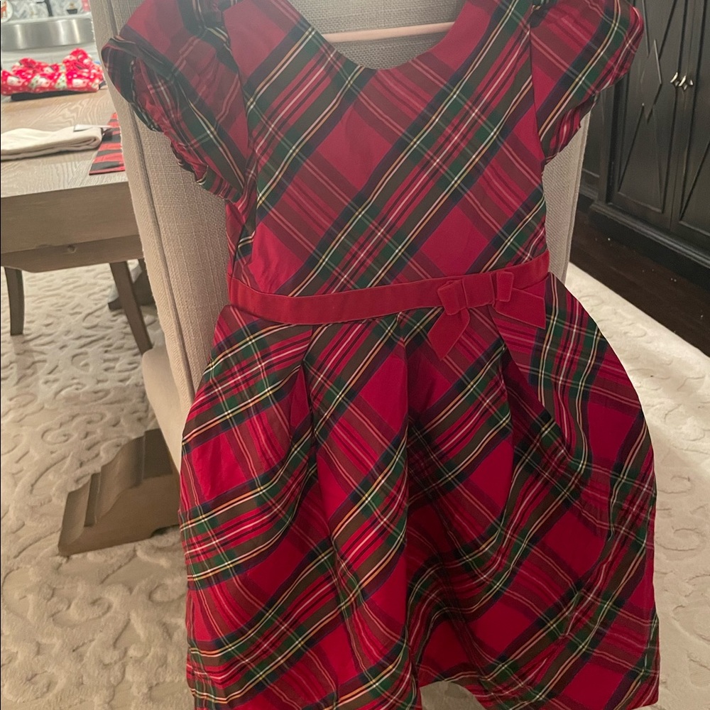 Holiday Janie and Jack-red plaid, size 6